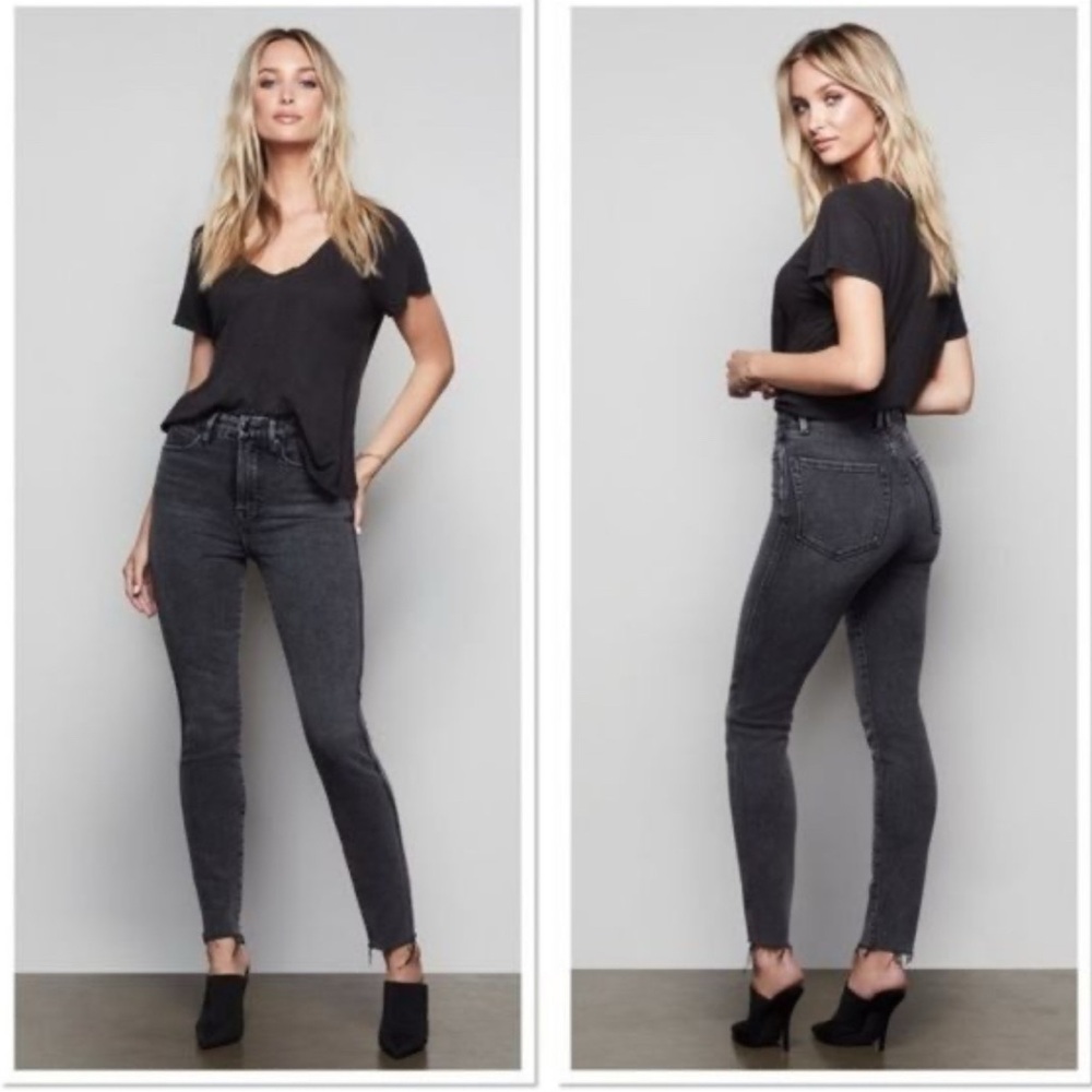 Good American NWT good curve skinny crop Women's Black Jeans